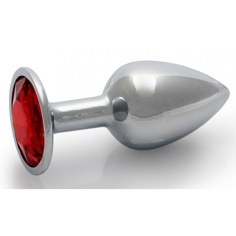 Ouch! Bijou anal Round Gem S 6 x 2.6cm Argenté-Rouge